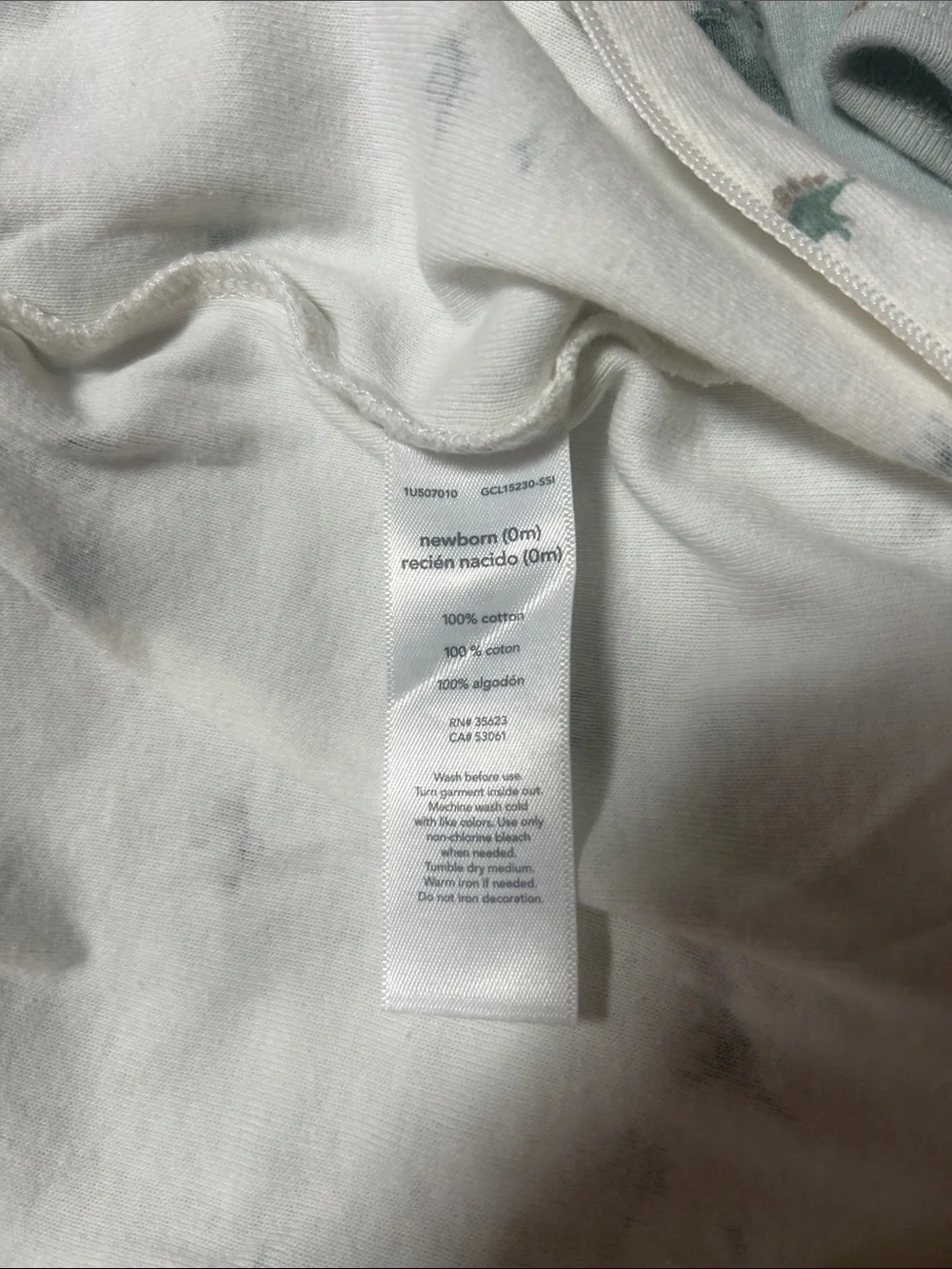 Carter's- Newborn Cotton Dinosaur Zip Footed Sleeper Pajama